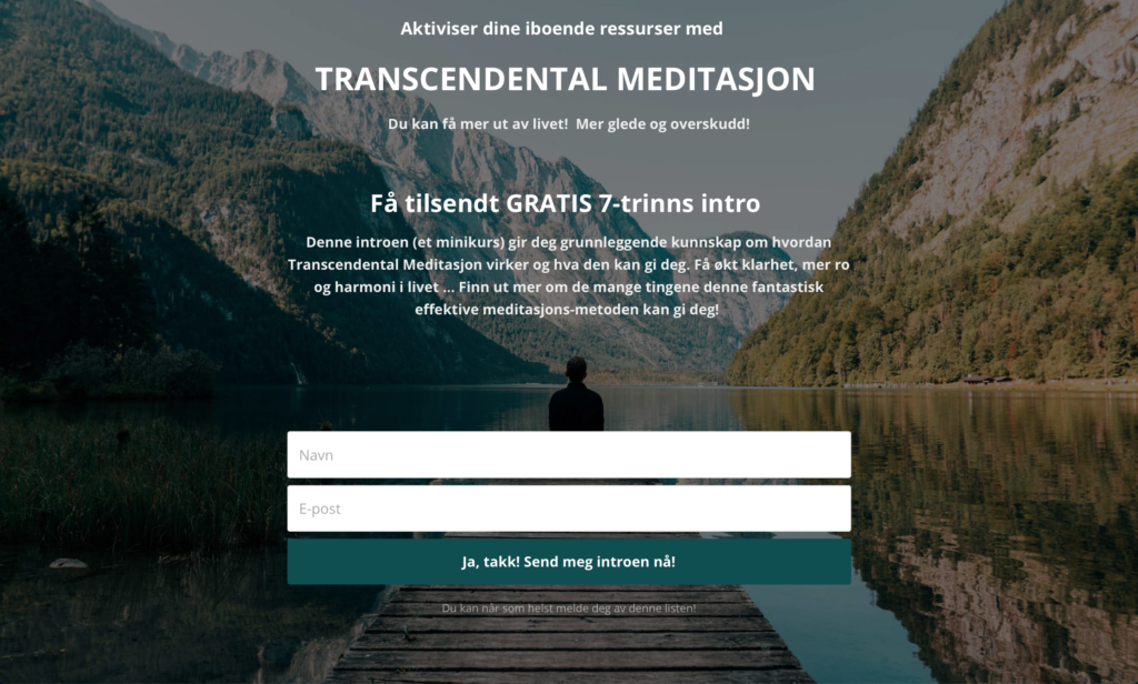 GRATIS 7-trinns INTRO til Transcendental Meditasjon